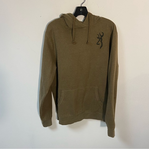 Browning Mens Hooded Sweatshirt Cotton Blend Large - Picture 4 of 10